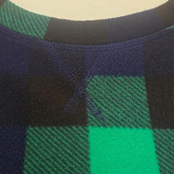 Karen Scott Cozy Plaid Long Sleeve Top - Navy & Teal, Large - Picture 2 of 7